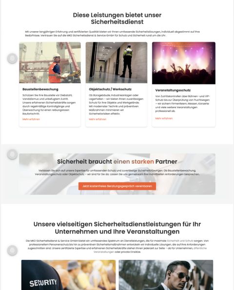 MKD Sicherheitsdienst, Leistungen
