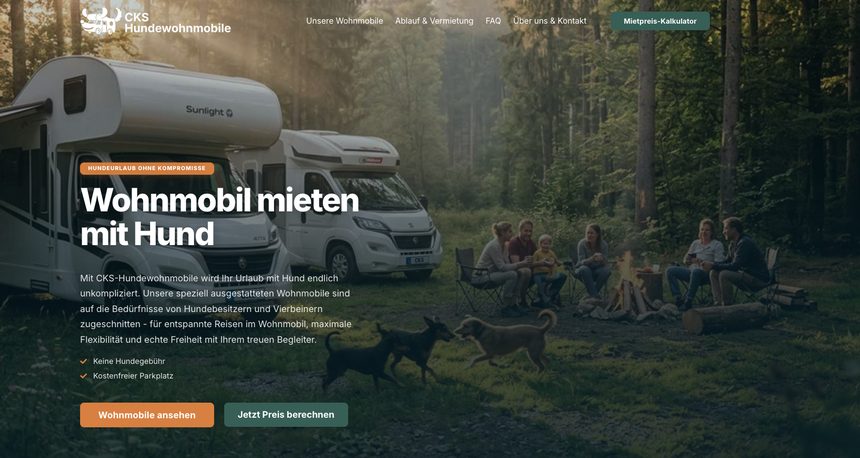 CKS Hundewohnmobile auf Laptop